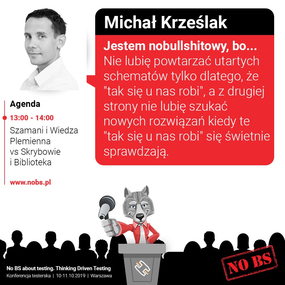 Michał Krześlak - prelegent konferencji testerskiej